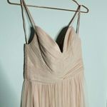 AMSALE Blush Pink Sweetheart Neckline Hourglass Chiffon Strap Maxi Dress Size 6 Photo 12