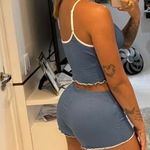 Boutique New  Women's blue Bow Knot Ruffle Trim Sleepwear Set. Size Medium Photo 3