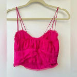 Urban Outfitters Outfitter Ronni Raw Edge Pink‎ Cami Tank Crop Top Size Smalll Photo 1