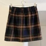 J&B Plaid Knit Mini Skirt Size 1 Navy/Green Blue Photo 5