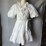 En Saison Loren White Ruffle Wrap Minidress Size L Short Sleeve Summer Sundress Size L Photo 2