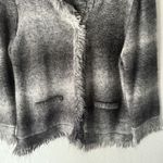 The Limited  Scandal Collection Gray Fringe Knit‎ Cardigan Sweater Wool Blend Photo 2