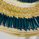 Vintage Egyptian costume outfit Halloween with black wig authentic hand made sm Green Photo 6