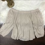 Anthropologie 2/$30 ASTR The Label Off Shoulder Lace Embroidered Gauzy Relaxed Blouse Top Photo 5