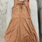 Western Faux Suede Camel Dress Brown Size L Photo 1