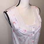 Body Touch white floral lace pleated button down nightgown Photo 3