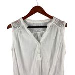 Womens White Sleeveless Top With Lace Detail & Front Tie Size M Photo 2