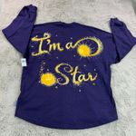 Disney NWT  Wish Spirit Jersey Women L Purple Glitter Star I'm a Star Movie Top Photo 4