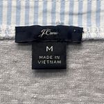 J.Crew  Women's Blouse Gray Blue Panel Striped Bib Front Top Long Sleeve shirt M Photo 6