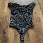 Lulus LULU’S Blissful Blooms Black Cheetah Print Off The Shoulder Bodysuit Photo 2