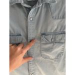 ZARA  Button Down Womens Medium Light Denim Pearl Snap Western Festival Boho Photo 2