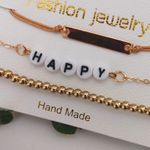 Boho 3 Gold Happy Bracelet Set Photo 1