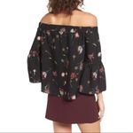 Lost + Wander ‎ Black Fleur Floral Off The Shoulder Bell Sleeve Top Size S Photo 2