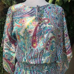 cupio 2pc- Silk Blend Blouse and Maxi Skirt Paisley with Flowers Print Photo 1