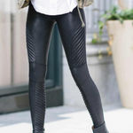 Spanx EUC Moto Leggings Black XS Faux Leather High Waist Ribbed Biker Photo 0