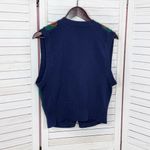 Jantzen Vintage 80s Baroque Equestrian V Neck Sweater Vest Blue Small Photo 7