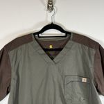 Carhartt  Scrub Top Large Ripstop Utility Green Pocket‎ Medical Nursing Photo 1