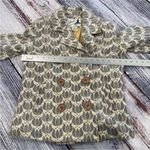 Fossil Vintage Y2K  Women's Wool Blend Insulated Gray Patterned Pea Coat Jacket Photo 8