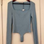 NEW One Grey Day Seville Bodysuit in Blue Jean Size L Photo 0