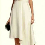 Halston Heritage Halston‎ Heritage Evening Collection Halter Satin Cream Dress Size 0 Photo 0