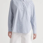 Quince  100% Organic Cotton Poplin Long Sleeve Boyfriend Button Down Casual Shirt Photo 0