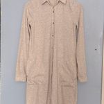 Faherty Legend Button Up Off White Long Sleeve Cozy Above Knee Dress Photo 1