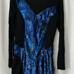 Bebe  NWT Sexy Black/Blue Sequins Mesh Long Sleeve Dress **Size L**🔥🔥 Photo 0