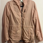 Carhartt  Windbreaker Rain Jacket Women’s Sz M Pink Peach Zip Hooded Mesh Lined Photo 0