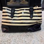 Kate Spade New York Striped Patent Leather Tote Bag Black Cream Photo 1