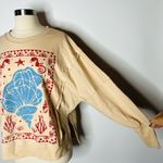 Tan Beach Themed Boho Top Size XS Photo 1