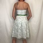 David's Bridal  Women's Strapless Bridesmaid Summer Dress White Green Floral 6 Photo 1