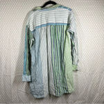 Anthropologie Maeve Blue Green Striped Hi Low Tunic Top Photo 4