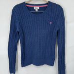 Lilly Pulitzer VTG  Cable Knit Y2K Sweater Women Medium Blue Preppy Retro 1980s Photo 0