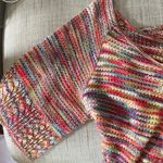 Crochet Multicolor Knit Pullover Sweater Size L Red Size L Photo 4