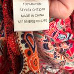 Honey Punch  Mixed Print Bohemian Kimono Red and Blue Large Lightning Photo 4