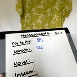 C&C California linen neon green bright lime short sleeved top women's 1X trees Photo 4