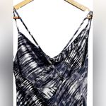 Lovestitch Tie Dyed Print Silk Slip Elegant Black and White Women's Dress Photo 12