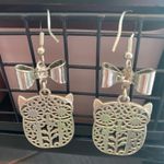 Elegant Owl Earrings with Pink and Bow Accents Photo 3