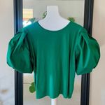 Worthington  Green Puffy Sleeve Shirt Photo 0