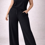 Spanx  AirEssentials Black Sleeveless Wide Leg Jumpsuit Photo 0