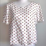 Orange Creek  Brown Polka Dot Linen Top Photo 0