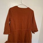 Blew Gauzy Dress Rust Brown Drawstring Ties Tan Size M Photo 7