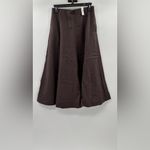 Madewell J.Crew Paneled Midi Skirt in Cotton-Blend Twill Dark Carob Photo 3