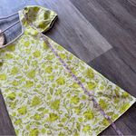 ZARA  yellow floral puff sleeve mini dress‎ square neck Photo 3