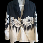 Floral Black and White Women's Blazer Photo 0