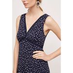 Anthropologie Tallulah Wide-Leg Jumpsuit 4 Petite Navy Blue Polka Dot Romper Photo 4