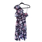 Jason Wu Floral Ruffle Shoulder Midi Dress 0 Black Wedding Guest Event Cocktail Photo 11