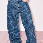 ZARA  Blue Bow Patterned Women Baggy Jeans 8727/013/400 Photo 0