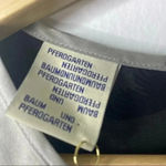 Baum Und Pferdgarten Palm Tree Print 100% Silk Elastic Waist Floral Blouse Sz 36 Gray Photo 6