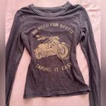 Aerie  Charcoal Long Sleeve Motorcycle Tee Photo 1